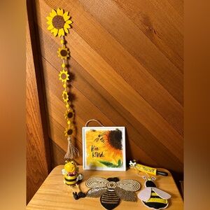 Bee & Sunflower Decor Bundle – 6-Piece Tiered Tray Set